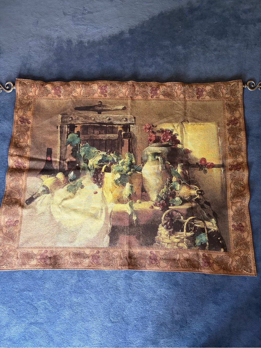 Classic Still Life Wall Tapestry in Brown and Cream